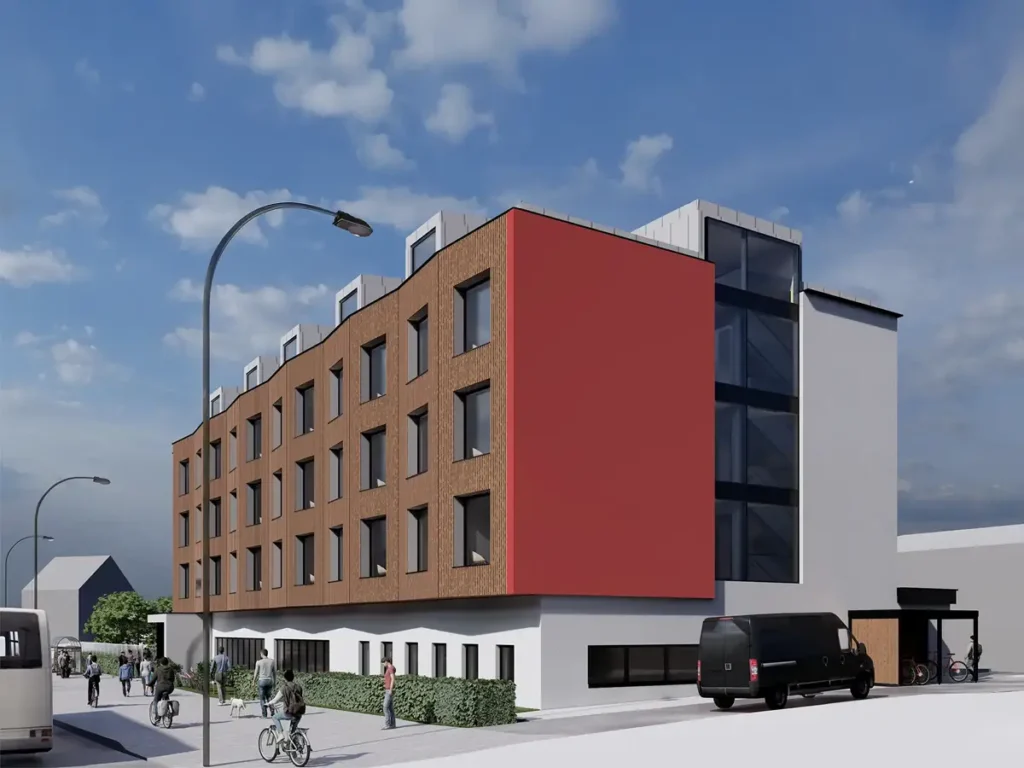 HolzWerk³ Holzbau Hotels, Geschäftslokale, Bürogebäude Modulbau Montage - Schnelle Bauzeiten durch industrielle Vorfertigung