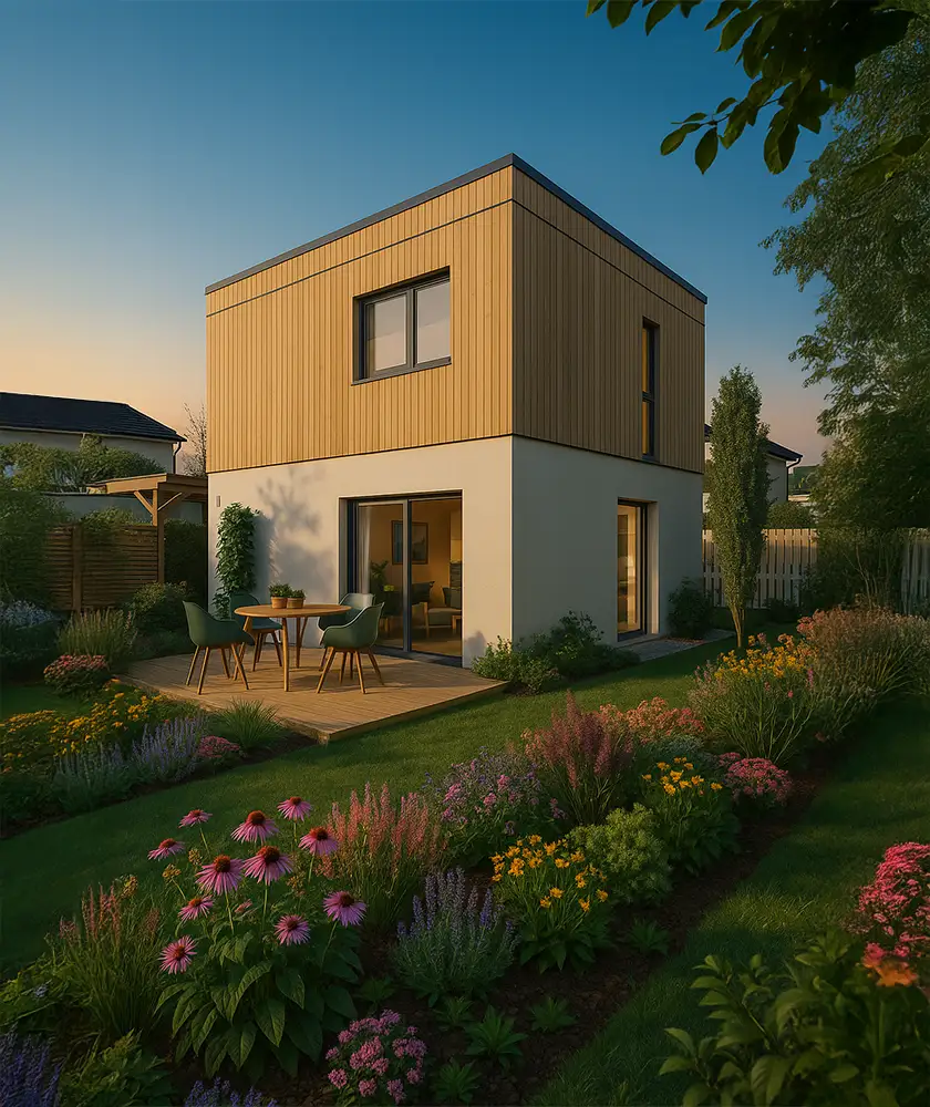 HolzWerk³ "Tiny House NORA - 65m² auf zwei Geschossen, modularer Holzbau